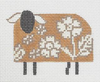 Sheep White with Blue Flowers by Cooper Oaks Designs (thumbnail)