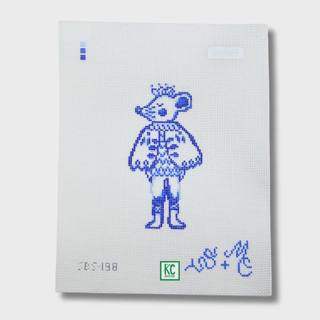 Blue and White Mouse King Canvas by Spellbound Stitchery (thumbnail)