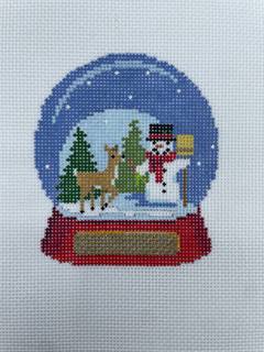 Snow Globe with Snowman & Reindeer by Liz Goodrick-Dillon (Tapestry Tent, via Susan Roberts) (thumbnail)