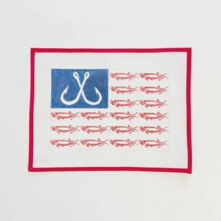 Tarpon & Fishhooks Flag by Kristine Kingston (thumbnail)