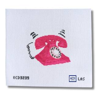 Red Vintage Phone Needlepoint Canvas by KCN Designers (thumbnail)