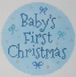 Baby's First Christmas Blue Ornament by Stitch Rock Designs (thumbnail)