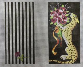 leopard with bouquet front/back eyeglass case by Colors of Praise Art Studio (thumbnail)