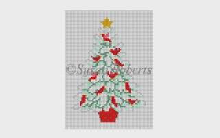 Red Bird Tree by Susan Roberts Needlepoint (thumbnail)
