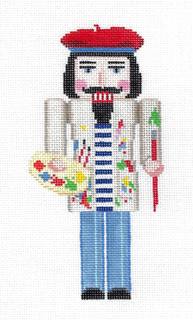 Nutcracker ~ Artist Nutcracker with Paints & Brush 18 mesh handpainted Needlepoint Ornament by Susan Roberts by Susan Roberts Needlepoint (thumbnail)