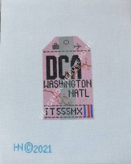 Retro Travel Tag · Washington DCA by Hedgehog Needlepoint (thumbnail)