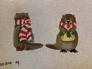Otter with Scarf, 2 sided by Liz Goodrick-Dillon (Tapestry Tent, via Susan Roberts) (thumbnail)