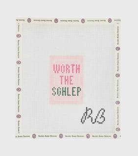 Worth The Schlep Insert Pink Canvas by Rachel Barri Designs (thumbnail)