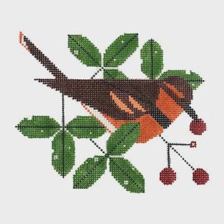 Varied Thrush on 18 by Charley Harper (Art Studio) (thumbnail)