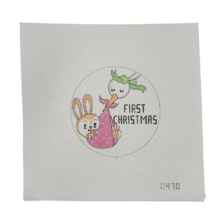 Stork & Baby Girl Bunny First Xmas by Alice Peterson (thumbnail)