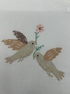 Two Turtle Doves - La Fete by La Fete Needlepoint (thumbnail)