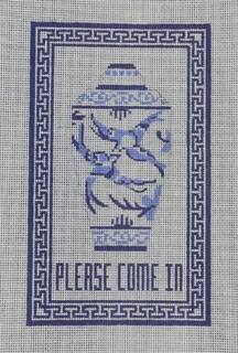 Blue Ginger Jar- Please Come In- 18 Mesh by KCN Designers (thumbnail)