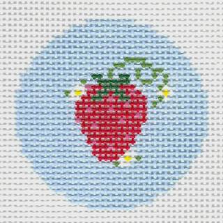 Bag Charm -Strawberry Round by SLS Needlepoint (thumbnail)