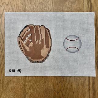 Baseball Glove with Ball Tooth Fairy Pillow by Susan Roberts Needlepoint (thumbnail)