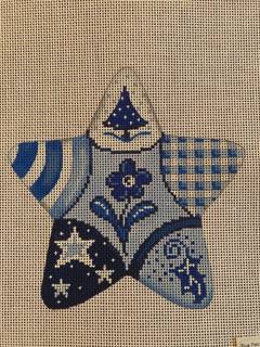 Blue Patchwork Heart by Patti Mann (thumbnail)