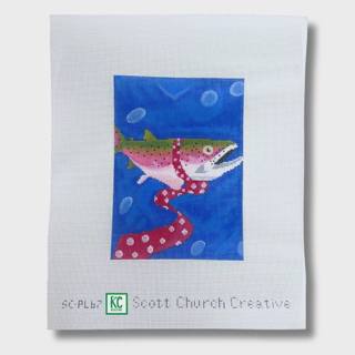 Fish Wearing Tie Canvas by CBK Needlepoint (thumbnail)