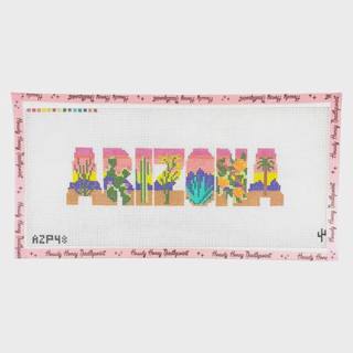 Arizona Desert Plants Pillow by Cactus Needlepoint (thumbnail)