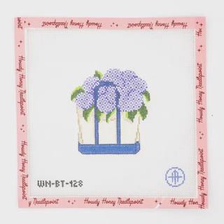Blooming Hydrangeas Tote - Purple by Wheelhaus Needlepoint (thumbnail)