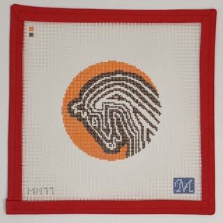 Faubourg Horse Round Orange by Maura Nolan Designs (thumbnail)