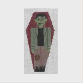 Shelly Tribbey Frankenstein Coffin Ornament with Coffin by CBK Needlepoint (thumbnail)