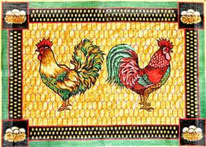 Roosters with Egg Border by Meredith Collection (thumbnail)
