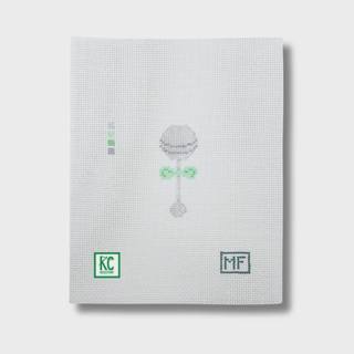 Silver Baby Rattle Mini by M F Needlepoint (thumbnail)