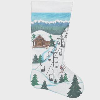 Ski Lodge Stocking by Alice Peterson (thumbnail)