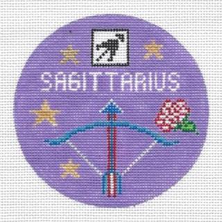 Sagittarius Zodiac Ornament Canvas by Doolittle Stitchery (thumbnail)