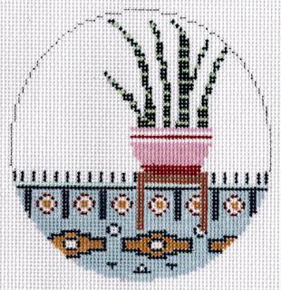 Indoor Snake Plant Round - Trunk Show by Doolittle Stitchery (thumbnail)