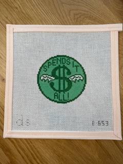 Spends It All Badge by Doolittle Stitchery (thumbnail)