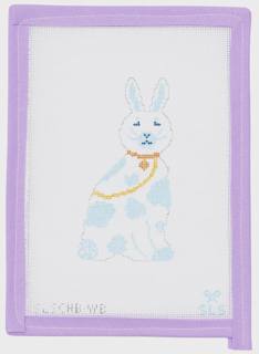 Chinoiserie Bunny - White & Blue by SLS Needlepoint (thumbnail)