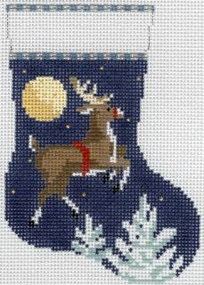 Mini Sock - Flying Reindeer by Liz Goodrick-Dillon (Tapestry Tent, via Susan Roberts) (thumbnail)