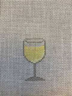 White Wine Glass Bagtag by M F Needlepoint (thumbnail)