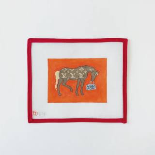 LV Horse with Bag on Orange by Froopy Designs (thumbnail)
