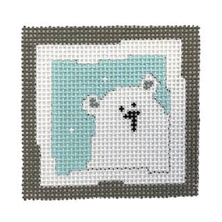 Polar Bear Small Square on Aqua by Pippin Studio (thumbnail)