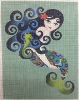 aquamarine mermaid with stitch guide by Ruth Schmuff Design (Bedecked & Beadazzled) (thumbnail)