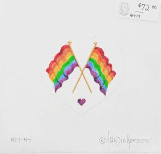 Pride Month Rainbow Heart by Kate Dickerson Needlepoint Collections (thumbnail)