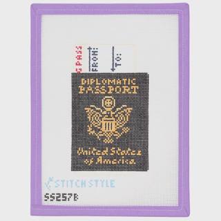 U.S. Passport - Black - 13 Mesh by Stitch Style Needlepoint (thumbnail)