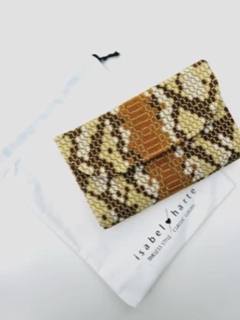 Faux Snakeskin Needlepoint Foldover Clutch by Isabel Harte (thumbnail)