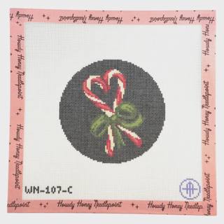 Vintage Velvet Bow Candy Cane by Wheelhaus Needlepoint (thumbnail)
