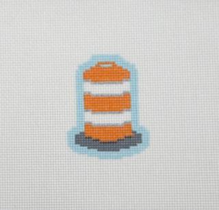 Construction Mini Traffic Drum by Goodpoint Needlepoint (thumbnail)