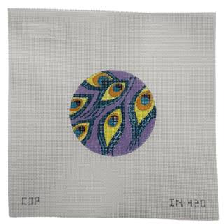 Peacock Feathers Round by Colors of Praise Art Studio (thumbnail)