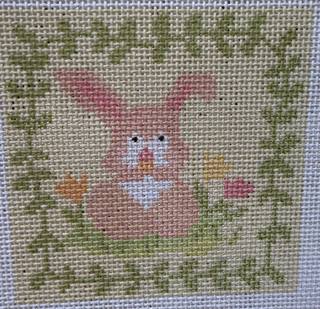 Bunny Square Needlepoint Canvas by KCN Designers (thumbnail)
