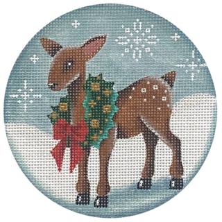 Wreath Reindeer Snow Round by Rebecca Wood Designs (thumbnail)