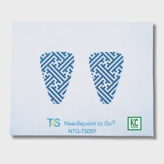Blue and White Fretwork Scissor Case Canvas by Associated Talents (thumbnail)