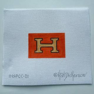 H Insert – Orange with Gold & Brown by Kate Dickerson Needlepoint Collections (thumbnail)