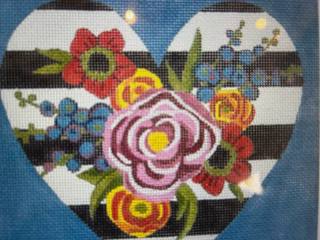 Black White Floral Heart by Alice Peterson (thumbnail)