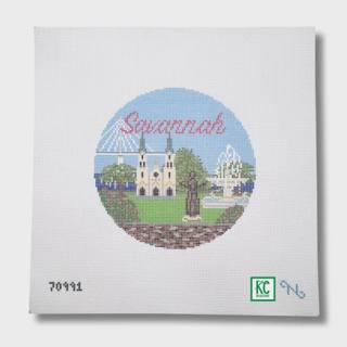 Savannah Travel Round Canvas by Needlepaint (thumbnail)