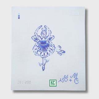 Blue and White Sugar Plum Fairy Ballerina Canvas by Spellbound Stitchery (thumbnail)