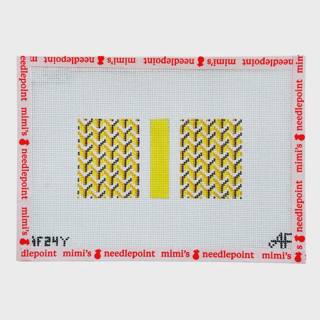 Y Pattern Eyeglass Case Yellow - 14 Mesh by Stitch Style Needlepoint (thumbnail)